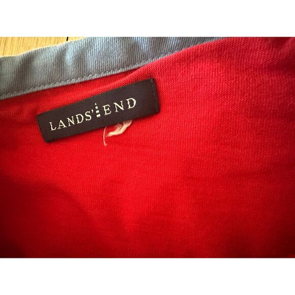 Lands End Red  Blue Whales Embroidered Skirt Shorts Preppy Skort Size Junior S - Picture 3 of 7